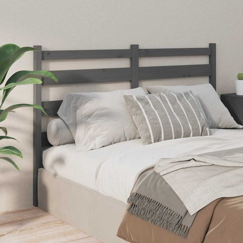 Tête de lit Gris 166x4x100 cm Bois massif de pin 582520582520