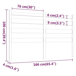 Tête de lit Gris 166x4x100 cm Bois massif de pin 582520582520