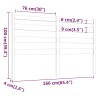 Tête de lit Gris 166x4x100 cm Bois massif de pin 582520582520