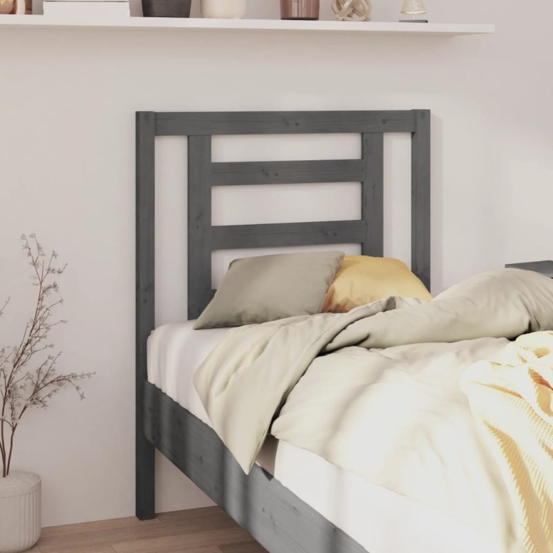 Tête de lit Gris 81x4x100 cm Bois massif de pin 582523582523