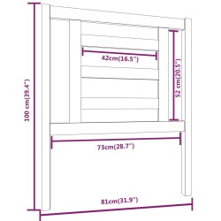 Tête de lit Gris 81x4x100 cm Bois massif de pin 582523582523
