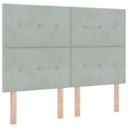 Tête de lit LED avec bandes LED Gris clair 144 cm Velours 582546582546