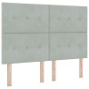 Tête de lit LED avec bandes LED Gris clair 144 cm Velours 582546582546