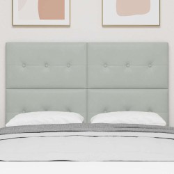 Tête de lit LED avec bandes LED Gris clair 144 cm Velours 582546582546