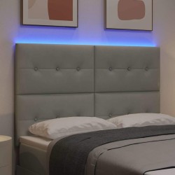 Tête de lit LED avec bandes LED Gris clair 144 cm Velours 582546582546
