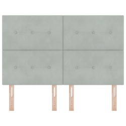 Tête de lit LED avec bandes LED Gris clair 144 cm Velours 582546582546