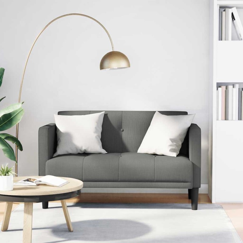 Canapé deux places gris foncé 111 cm en tissu 582548582548