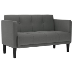 Canapé deux places gris foncé 111 cm en tissu 582548582548
