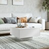 Table basse blanc 60x60x31,5 cm bois d'ingénierie 582549582549