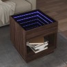 Table basse avec LED infini chêne marron 50x50x50 cm 582550582550