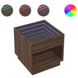 Table basse avec LED infini chêne marron 50x50x50 cm 582550582550
