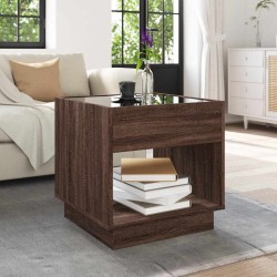 Table basse avec LED infini chêne marron 50x50x50 cm 582550582550