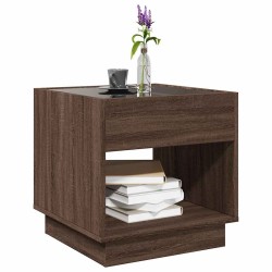 Table basse avec LED infini chêne marron 50x50x50 cm 582550582550