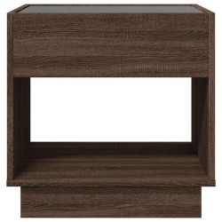Table basse avec LED infini chêne marron 50x50x50 cm 582550582550