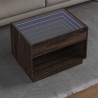 Table basse avec LED infini chêne marron 70x50x50 cm 582551582551