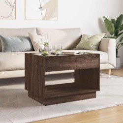 Table basse avec LED infini chêne marron 70x50x50 cm 582551582551