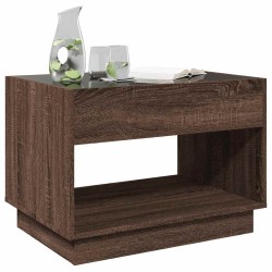Table basse avec LED infini chêne marron 70x50x50 cm 582551582551