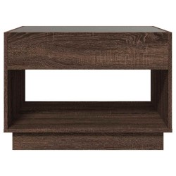 Table basse avec LED infini chêne marron 70x50x50 cm 582551582551