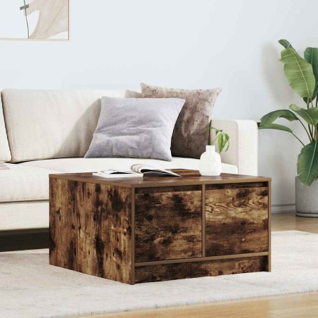 Table basse avec tiroirs chêne fumé 70,5x70x40 cm 582552582552
