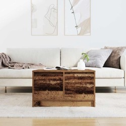 Table basse avec tiroirs vieux bois 70,5x70x40 cm 582553582553