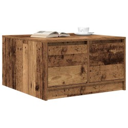 Table basse avec tiroirs vieux bois 70,5x70x40 cm 582553582553