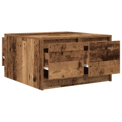 Table basse avec tiroirs vieux bois 70,5x70x40 cm 582553582553