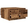 Table basse avec tiroirs vieux bois 70,5x70x40 cm 582553582553