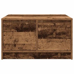 Table basse avec tiroirs vieux bois 70,5x70x40 cm 582553582553