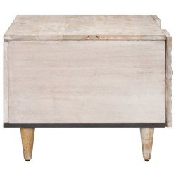 Table basse Blanc 100 x 54 x 40 cm Bois de mangue massif 582554582554