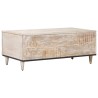Table basse Blanc 100 x 54 x 40 cm Bois de mangue massif 582554582554