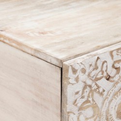 Table basse Blanc 100 x 54 x 40 cm Bois de mangue massif 582554582554