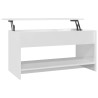 Table basse blanc brillant 102x50x52,5 cm bois d'ingénierie 582555582555