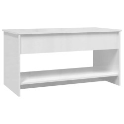 Table basse blanc brillant 102x50x52,5 cm bois d'ingénierie 582555582555