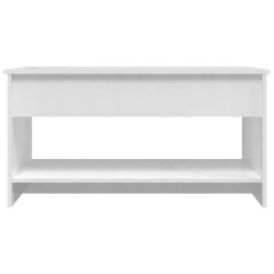 Table basse blanc brillant 102x50x52,5 cm bois d'ingénierie 582555582555