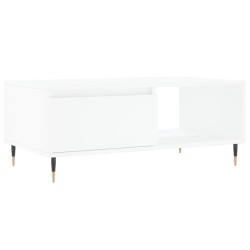 Table basse Blanc 90x50x36,5 cm Bois d'ingénierie 582556582556