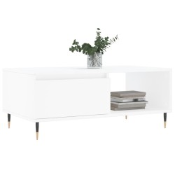 Table basse Blanc 90x50x36,5 cm Bois d'ingénierie 582556582556
