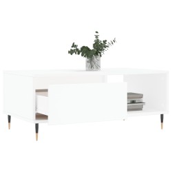 Table basse Blanc 90x50x36,5 cm Bois d'ingénierie 582556582556