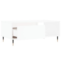Table basse Blanc 90x50x36,5 cm Bois d'ingénierie 582556582556