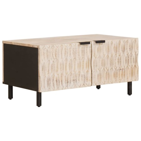 Table basse Blanc 80 x 50 x 40 cm Bois de mangue massif 582557582557