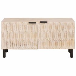 Table basse Blanc 80 x 50 x 40 cm Bois de mangue massif 582557582557