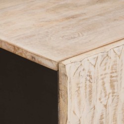 Table basse Blanc 80 x 50 x 40 cm Bois de mangue massif 582557582557