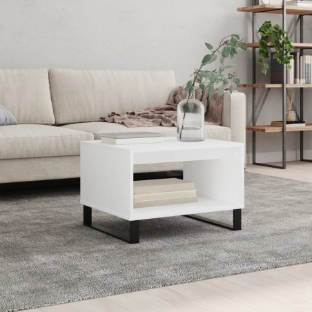 Table basse blanc 60x50x40 cm bois d'ingénierie 582558582558