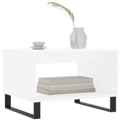 Table basse blanc 60x50x40 cm bois d'ingénierie 582558582558
