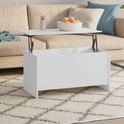 Table basse Blanc 102x55,5x52,5 cm Bois d'ingénierie 582559582559