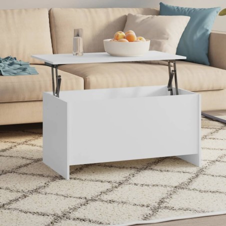 Table basse Blanc 102x55,5x52,5 cm Bois d'ingénierie 582559582559