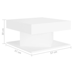 Table basse Blanc 57x57x30 cm Bois d'ingénierie 582562582562