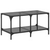 Table basse avec dessus en verre noir 78,5x40x40 cm acier 582563582563