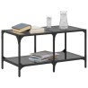 Table basse avec dessus en verre noir 78,5x40x40 cm acier 582563582563