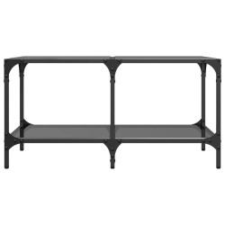 Table basse avec dessus en verre noir 78,5x40x40 cm acier 582563582563
