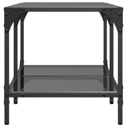 Table basse avec dessus en verre noir 78,5x40x40 cm acier 582563582563